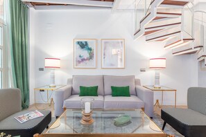 Apartment (2 Bedrooms) | Living area | 32-inch flat-screen TV with cable channels, TV - Genteel Home Plaza Nueva II (Seville)