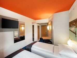 Desk, free WiFi, bed sheets