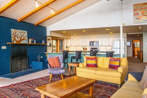TV, fireplace, DVD player, table football