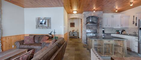 スマートテレビ、暖炉、DVD プレーヤー、書庫