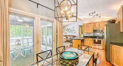 Lakefront dog-friendly getaway w/ private dock, firepit, game room, & EV charger