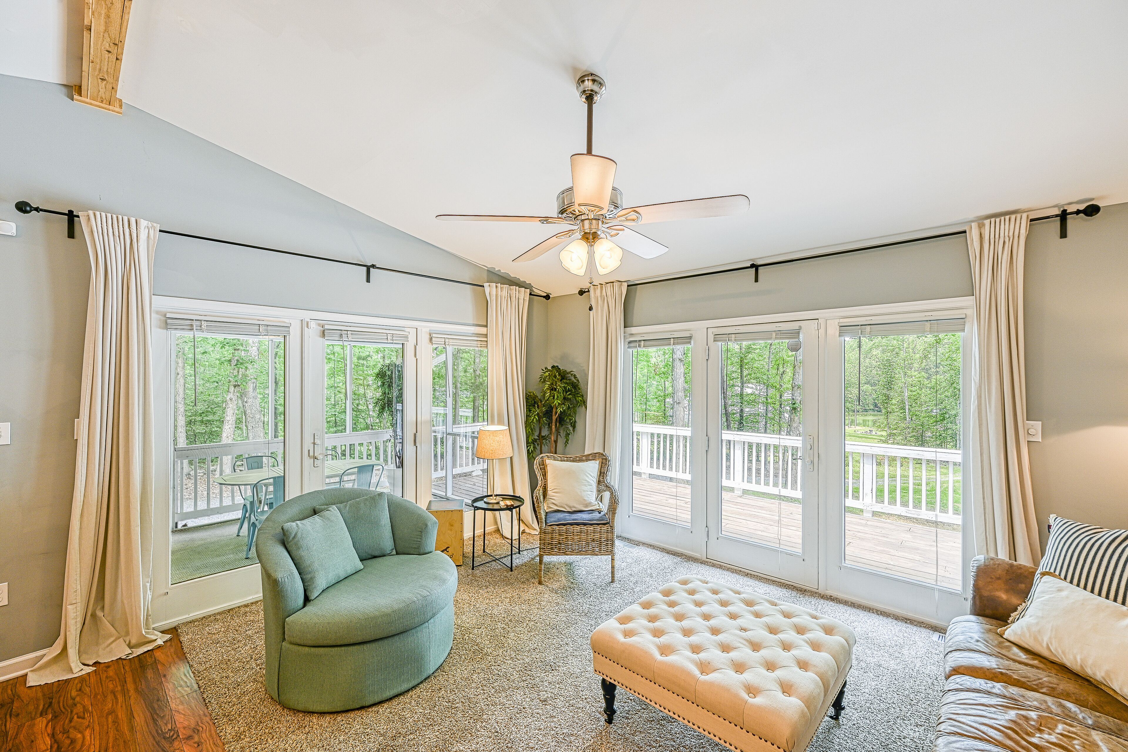 Lakefront dog-friendly getaway w/ private dock, firepit, game room, & EV charger