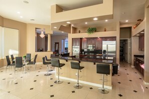 Microwave, dishwasher, coffee/tea maker, cookware/dishes/utensils