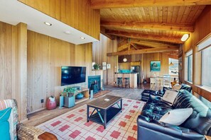 TV, DVD player, books