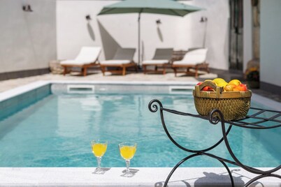 Unique mediterranean stone house with pool