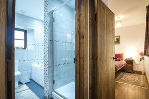 Cottage (4 Bedrooms) | Bathroom | Separate tub and shower, hair dryer, towels - Orchard Cottage - Luxury Barn Conversion (Tenby)