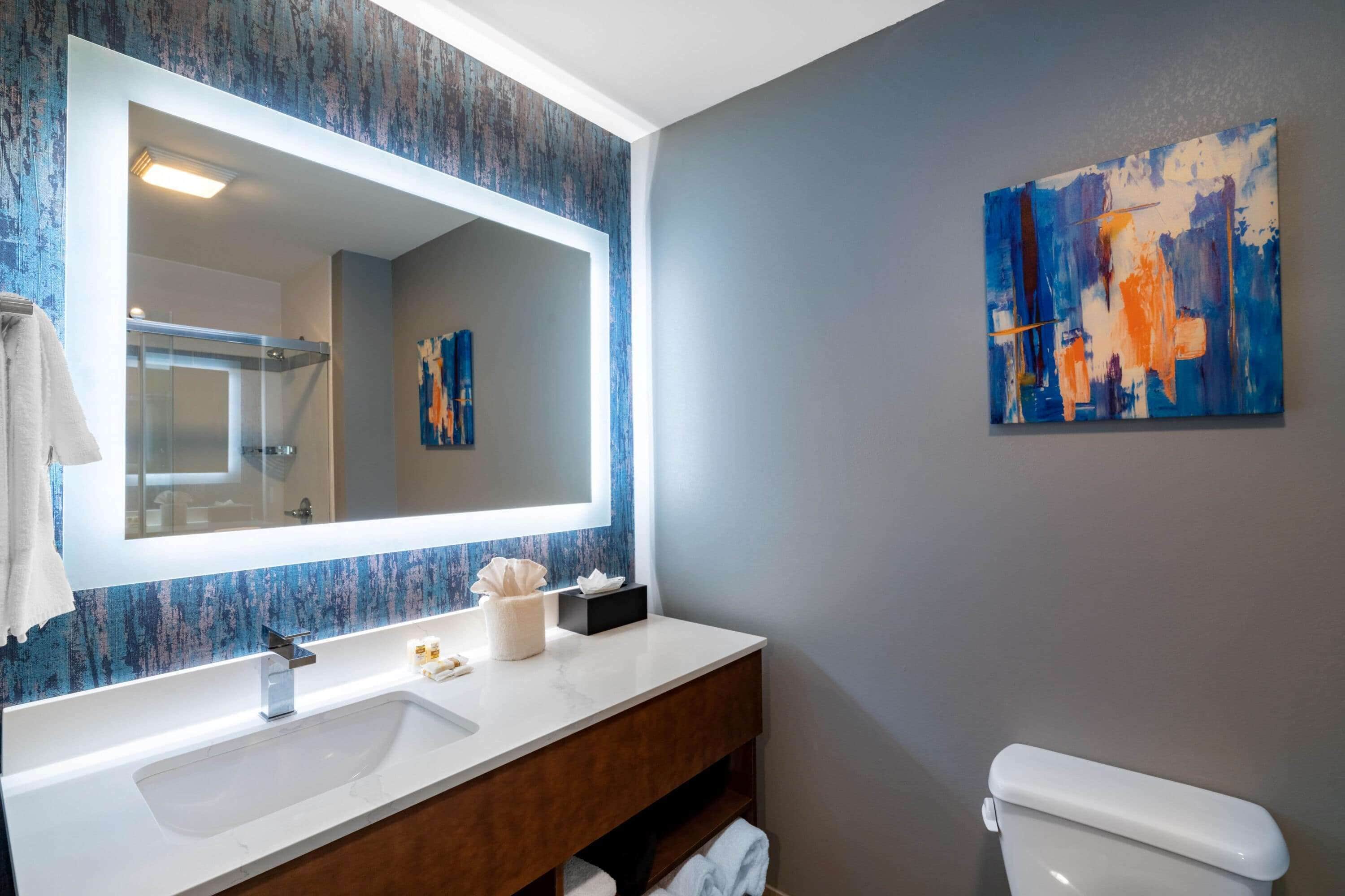 free toiletries, hair dryer, towels