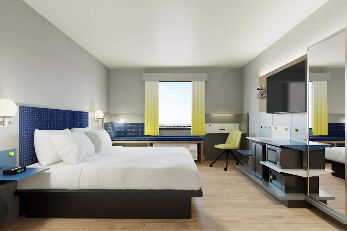 1 dormitorio, escritorio, espacio para trabajar con un portátil