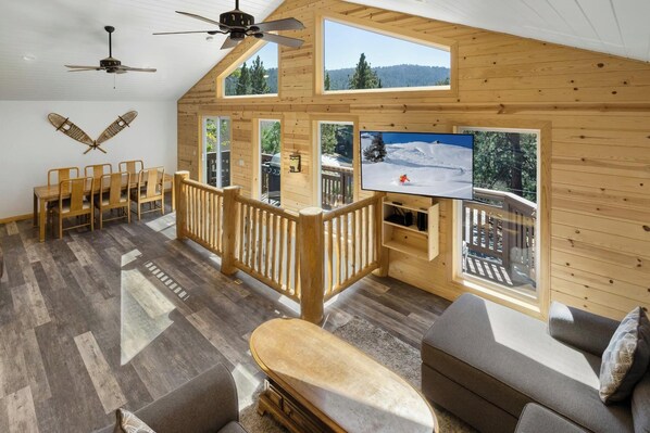 TV, fireplace, DVD player, table football