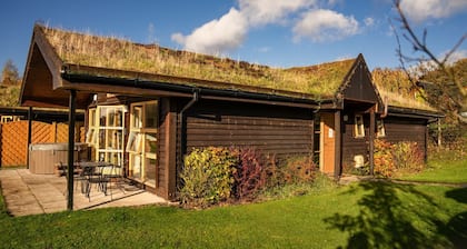 Luxury chalet with hot tub and loch views