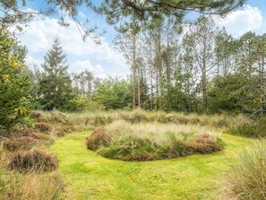 A natural landscape with a grassy area, dense trees, and shrubs. - 6 Person Holiday Home in Blavand (Blavand)