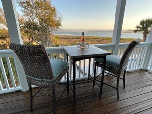 Outdoor dining - Stunning Atlantic Ocean Views, Golf Cart Included - 31 Veranda Beach (Fripp Island)