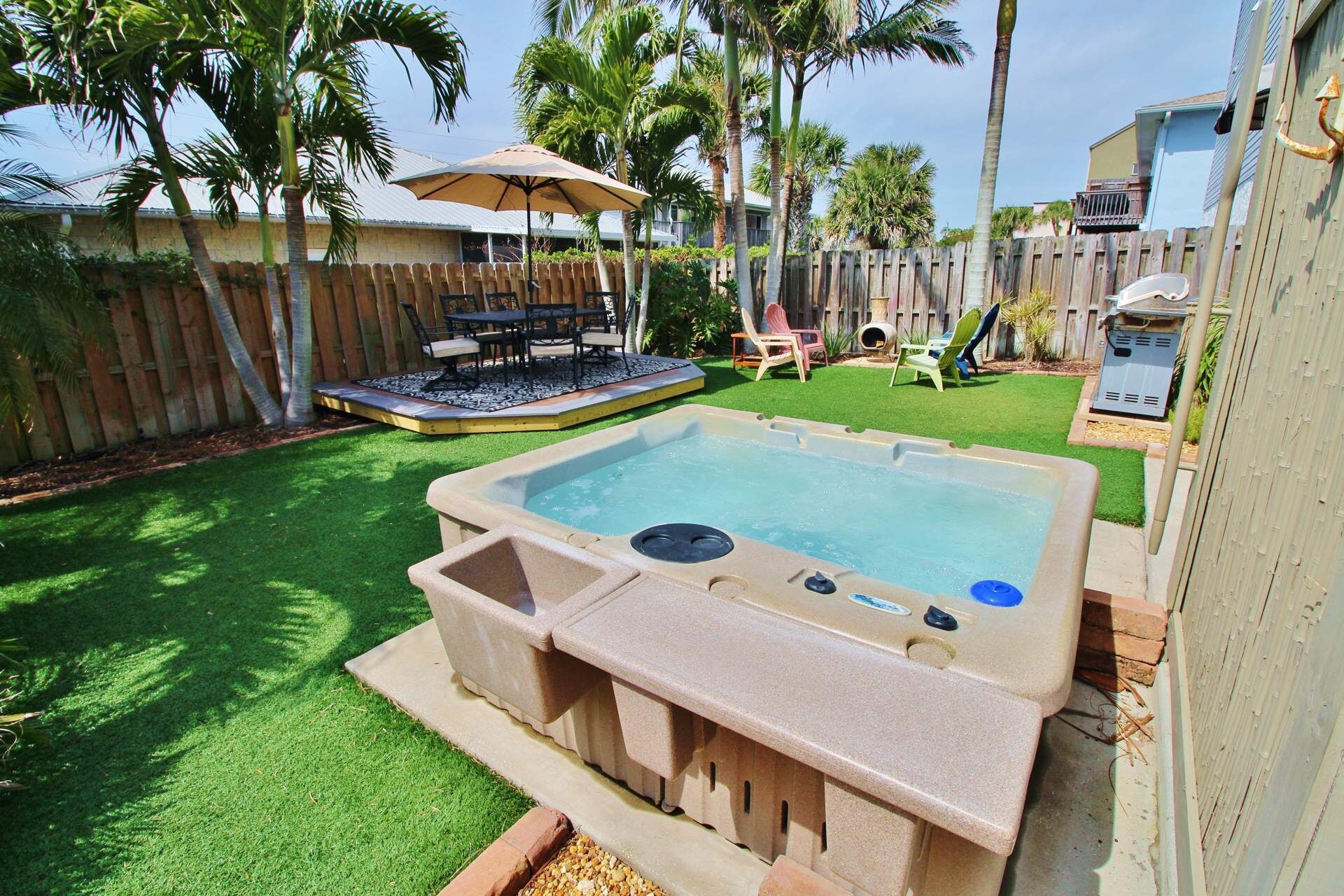Beautifully Updated Townhome with Ocean Views, Hot Tub, and Private Backyard!