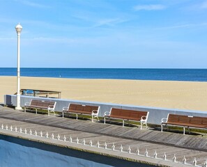 On the beach, beach umbrellas