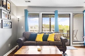 Smart TV, fireplace, DVD player