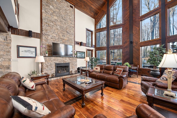 Smart TV, caminetto, lettore DVD, tavolo da ping pong