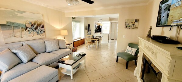 TV, fireplace, DVD player