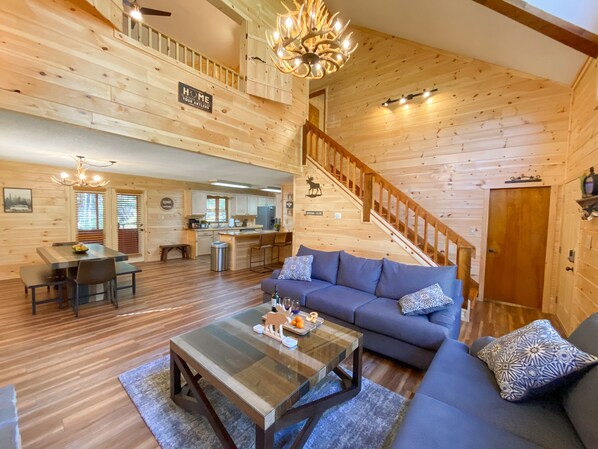 Smart TV, fireplace, table football