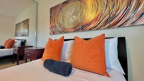 3 bedrooms, desk, iron/ironing board, travel cot