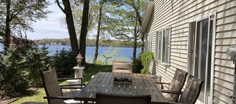 Stunning view of Hamlin Lake, w/ deck, fire-pit, screened in porch. Sleeps 6. 