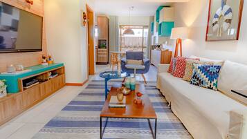 Apartamento | Sala de estar | TV 42 polegadas com canais a cabo