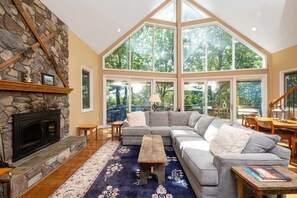 TV connectée, cheminée, jeux vidéo, vidéothèque