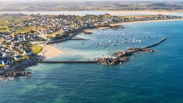 Plage, chaises longues