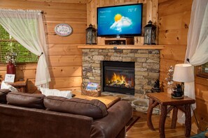 TV connectée, cheminée