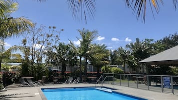 Outdoor pool, a heated pool