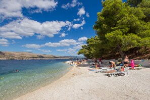 Playa en los alrededores y camastros 