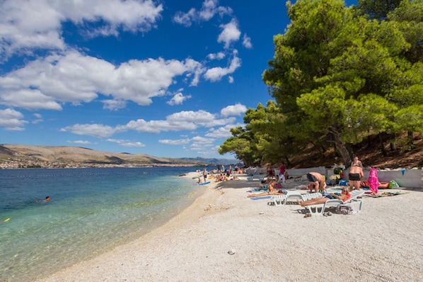 Beach nearby, sun-loungers