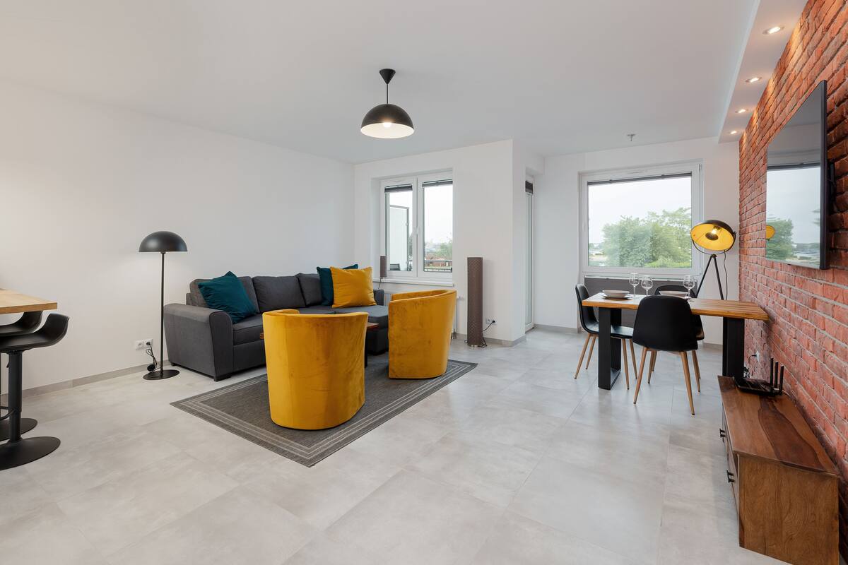 Lägenhet - 1 sovrum - balkong - utsikt mot floden | Vardagsrum | 40-tums tv med kabelkanaler