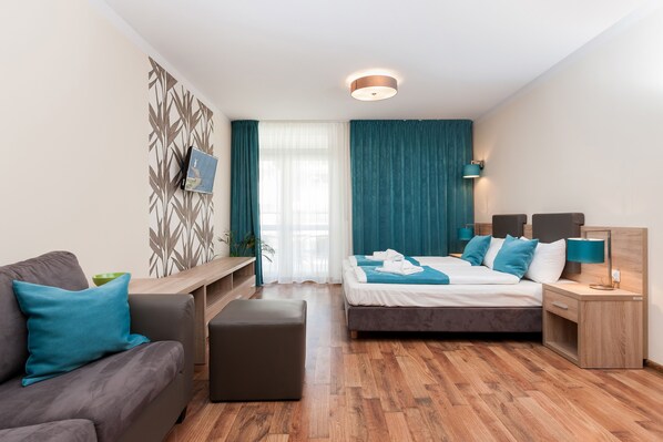 Studio, Balkon, am Strand | 1 Schlafzimmer, Bettwäsche