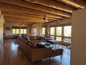 Smart TV, fireplace, table football, offices