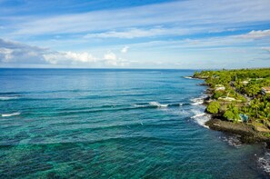 On the beach, sun loungers, beach towels