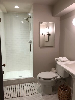 Shower, towels, toilet paper - Cozy Furnished Apartment (New Orleans)
