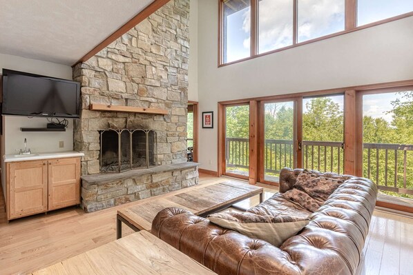 Smart TV, fireplace, DVD player, computer monitors