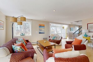 TV, DVD player, table football, ping pong