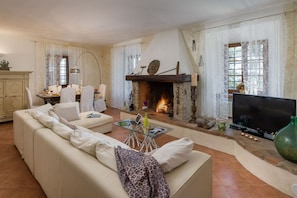 TV, fireplace, DVD player