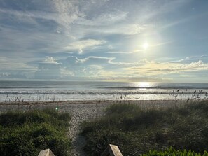 Beach nearby, sun loungers