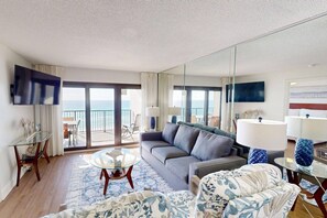 TV - Beachfront condo in a gated resort with a private balcony, and $300 Free Activities Daily Included! (Panama City Beach)