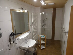 Dusche, Haartrockner, Handtücher
