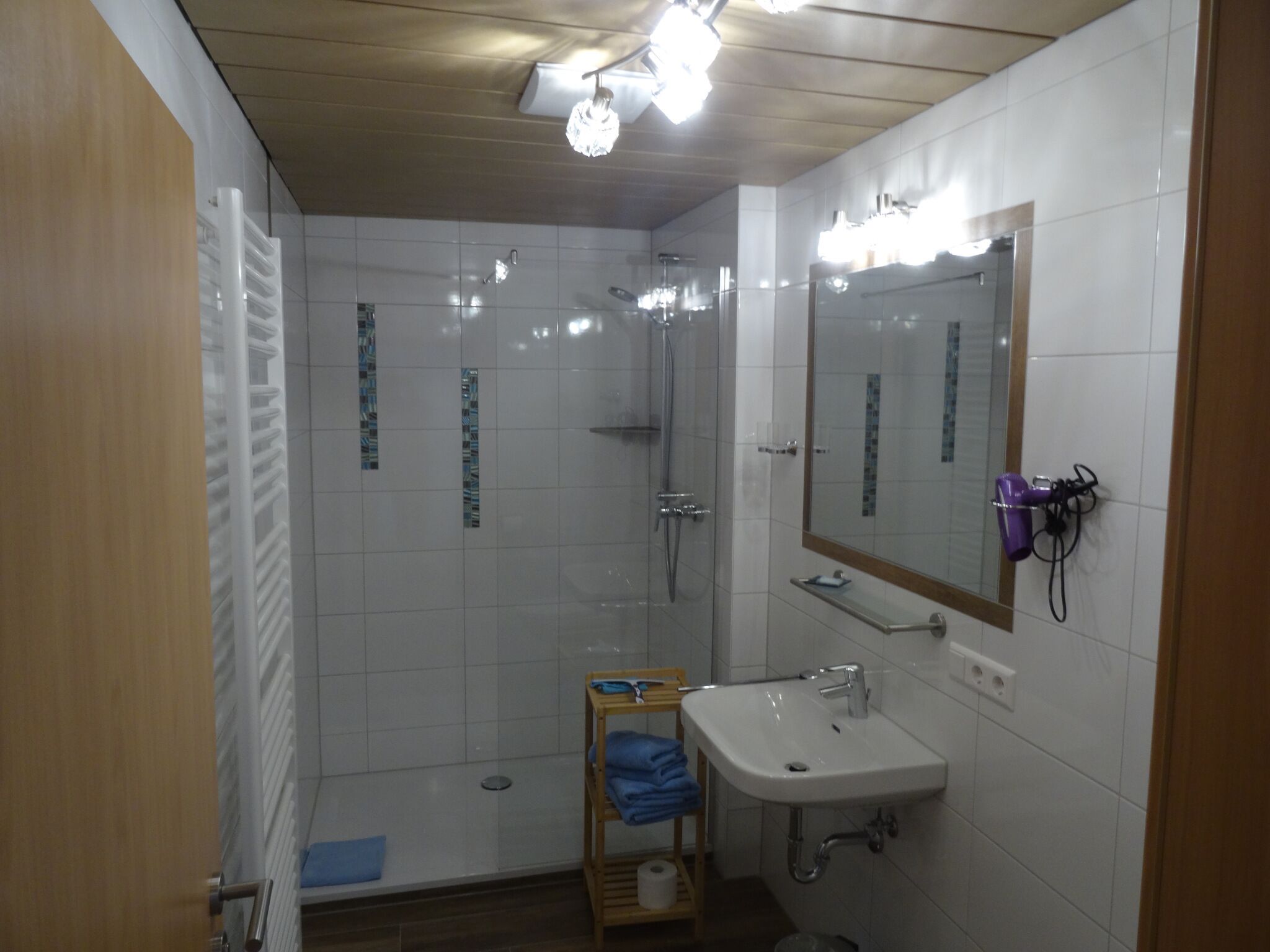Dusche, Haartrockner, Handtücher