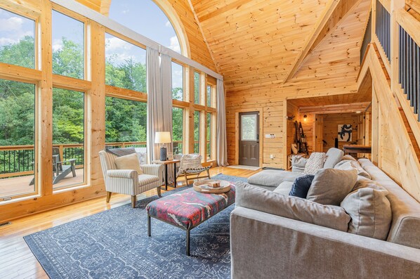 Télévision, cheminée, lecteur de DVD, vidéothèque