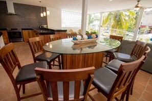 Dining - Ocean Front Surfing Bocana Beach Villa Nena Rubio pool near golf (Bahias de Huatulco)