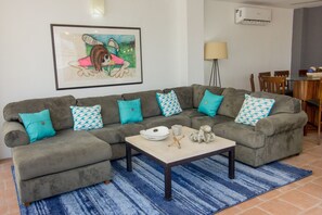 Una Smart TV, un reproductor de DVD, libros