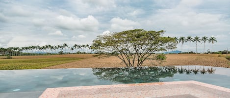 Piscine extérieure, piscine chauffée