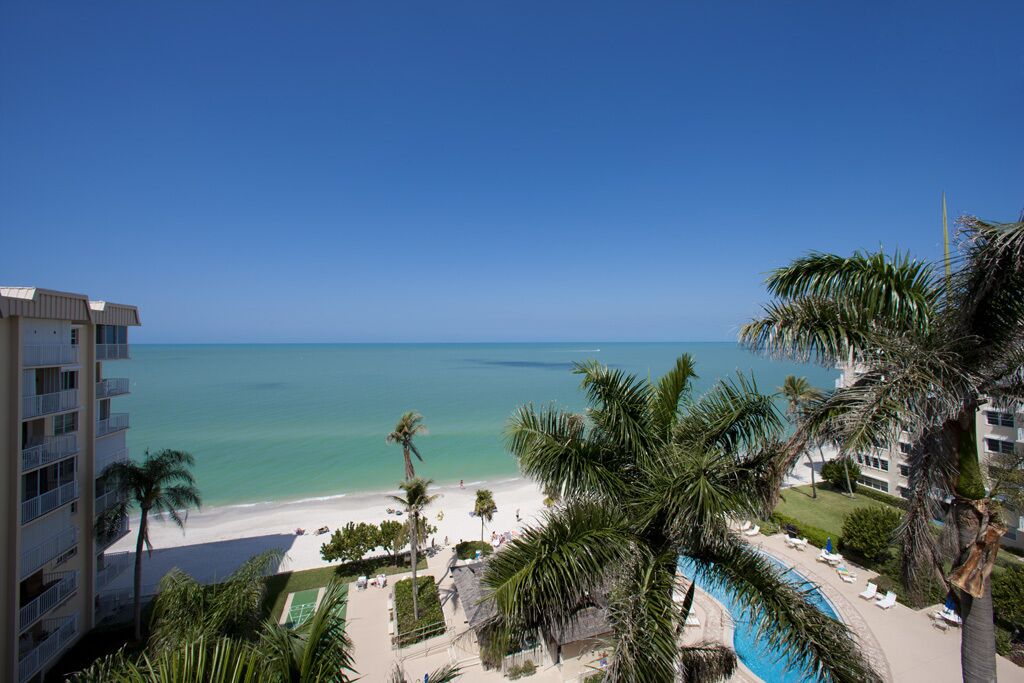 On the beach, sun-loungers, beach towels