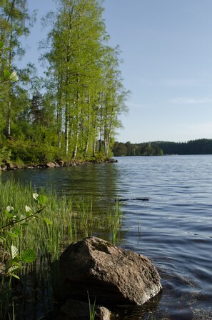 Privat strand og fisking