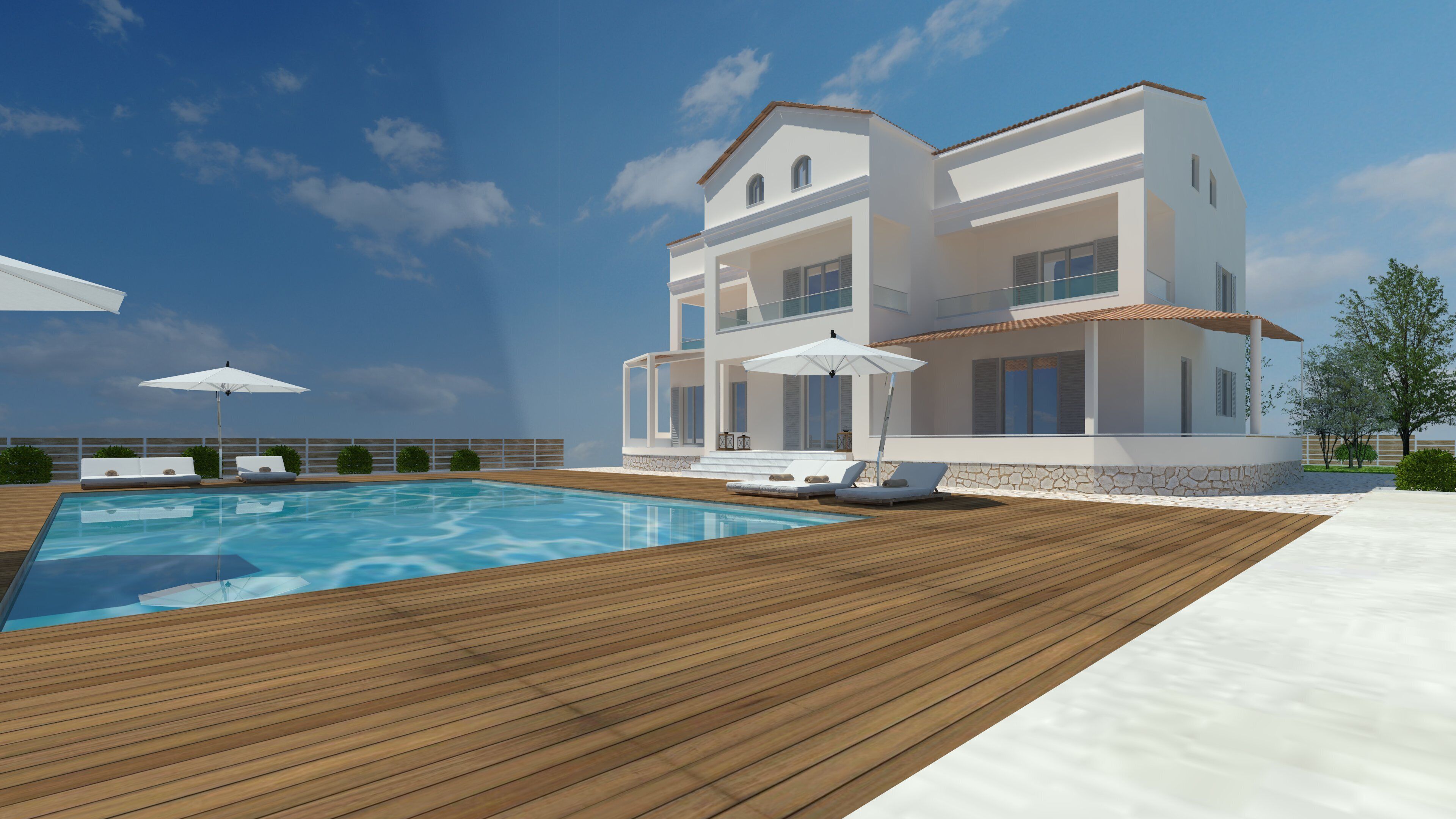 En säsongsöppen utomhuspool